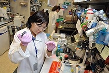 A researcher working in a lab.